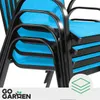 Metall Gartenstühle für Terrasse Balkon Gartensessel blau 4 Produktbild-Vorschau 8