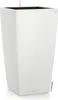 A tall, white, square planter with a tapered design. Podgląd zdjęcia produktu