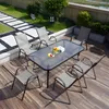 Tavolo da giardino in vetro 120x70 cm per terrazzo e Anteprima dell’immagine prodotto 4
