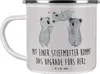 Mr. & Mrs. Panda Emaille Tasse Herz Stiefmutter - Grau Produktbild-Vorschau 1