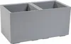 A gray concrete planter with two compartments. Náhled obrázku produktu