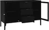 vidaXL Sideboard Schwarz 105x35x70 cm Stahl und Hartglas Produktbild-Vorschau 6