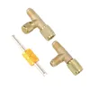 1/4-inch ventielkern, messing T-stuk adapter, Productafbeelding-voorbeeld 2