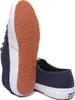 A pair of navy blue canvas sneakers, shown from a side and underneath view, against a white background. Produktbild-Vorschau