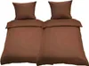 4 tlg Uni Bettwäsche 135x200 Braun Einfarbig Renforce Produktbild-Vorschau 1
