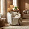 Sessel modern Stoff Bouclè Wohnzimmer drehbar Orav - Weiß Produktbild-Vorschau 2