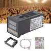 A digital PID thermostat temperature controller with accessories, set against a background of a chicken farm. Náhľad obrázku produktu