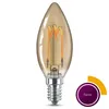A Philips LED filament light bulb with a candle shape and amber glass. Produktbild-Vorschau