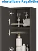 Hochschrank 110cm Dunklegrau Hochglanz Badschrank Produktbild-Vorschau 3