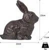 Figurine de décoration lapin en fonte brune look antique - Voir les images du produit 3