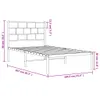 Bettgestell mit Kopfteil Metall Schwarz 100x200 cm Produktbild-Vorschau 8
