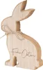 Osterhase Frohe Ostern Deko Hase H20cm MDF Holz Natur Figur Produktbild-Vorschau 1