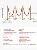 Four gold stanchions with red ropes are displayed on a white background, with measurement annotations. Anteprima dell’immagine prodotto
