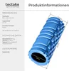 Product information and dimensions for a blue foam roller. Produktbild-Vorschau