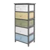 A tall, narrow chest of drawers with five drawers of varying colors. Anteprima dell’immagine prodotto