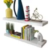 The Living Store Wandregale 4 Stk. Weiß 80 cm Produktbild-Vorschau 3