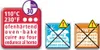 Icons indicating oven-bake instructions and warnings against air-drying and microwave use. Anteprima dell’immagine prodotto
