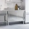 vidaXL Küchen-Arbeitstisch mit Schiebetüren Edelstahl Produktbild-Vorschau 4