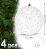 BRUBAKER Glitzer Weihnachtskugeln - 4er Set große Glitter Produktbild-Vorschau 2