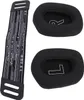 A black elastic headband and two black ear pads for a gaming headset are laid out on a white background. Náhled obrázku produktu