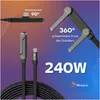 Cavo USB-C Reagle 240W con supporto telefono integrato, 1,5 Anteprima dell’immagine prodotto 2