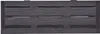 A dark gray, wood-grain textured rectangular object with horizontal slats and ventilation openings. Produktbild-Vorschau