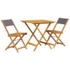 The Living Store 3-tlg. Bistro-Set Anthrazit Stoff und Produktbild-Vorschau 3