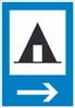 Zeltplatz rechts Schild A5 (148x210mm) Produktbild-Vorschau 1