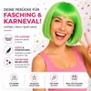 Bob Perücke Wig (Grün) – Kurzhaarperücke Pagenkopf Retro Produktbild-Vorschau 4