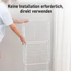 A person is demonstrating how to use a white drying rack. Produktbild-Vorschau