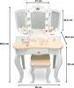 Mamabrum Coiffeuse XXL Pour Enfants En Bois Avec Tabouret - Voir les images du produit 8