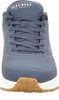 Front view of a navy blue Skechers sports shoe with a white sole and brown accents. Náhled obrázku produktu