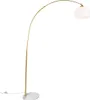 Smarte Bogenlampe aus Messing mit Weißem Schirm inkl  WLAN Produktbild-Vorschau 1