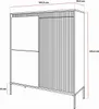 A technical drawing of a black dresser with dimensions indicated. Produktbild-Vorschau