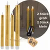Sparset Stabkerzen LED mit Timer Klein+Groß GOLD 4 Stück Produktbild-Vorschau 1