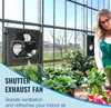 A woman tending to plants in a greenhouse with an exhaust fan mounted on the wall. Podgląd zdjęcia produktu