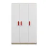 Kinder-Kleiderschrank 120 cm – Sonoma/Weiß mit rote Griffe, Produktbild-Vorschau 2