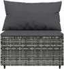 vidaXL 4-tlg. Garten-Lounge-Set mit Kissen Grau Poly Rattan Produktbild-Vorschau 6