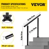 VEVOR ringhiera in alluminio per scale esterne 3 ft nero Anteprima dell’immagine prodotto 7