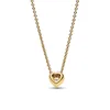 PANDORA Damenkette mit Halo Herzanhänger, Zirkonia, IP Gold Produktbild-Vorschau 2