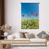MuchoWow® Wandteppich Wandbehang Rote Mohnblumen unter Produktbild-Vorschau 2