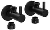 Eckventil 2er-Pack - Messing - Schwarz matt - massiv Produktbild-Vorschau 1