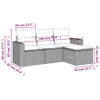 The Living Store 4-tlg. Garten-Sofagarnitur mit Kissen Produktbild-Vorschau 4