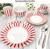 Split rouge rayé 6x bol à céréales Ø14cm 400ml porcelaine 6 Voir les images du produit 5