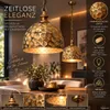 Hängeleuchte Altgold – gehämmertes Metall, Ø 32 cm, E27 Produktbild-Vorschau 4