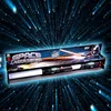 Product packaging for a toy laser sword displayed against a starry background. Produktbild-Vorschau