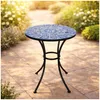 Gartentisch Marocco Blau mit dekorativem Fliesendruck, Ø 57 Produktbild-Vorschau 1