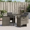 The Living Store Gartenstühle mit Kissen 4 Stk. Grau Poly Produktbild-Vorschau 5