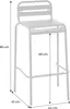 A diagram showing the dimensions of a bar stool. Anteprima dell’immagine prodotto