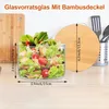 Transparente Glasschüssel mit Deckel, Große Salatschüssel Produktbild-Vorschau 4